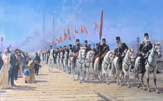 Ertuğrul Süvari Alayı Köprüde (1901) — Fausto Zonaro
