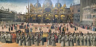 San Marco Meydanı'nda geçit töreni — Gentile Bellini
