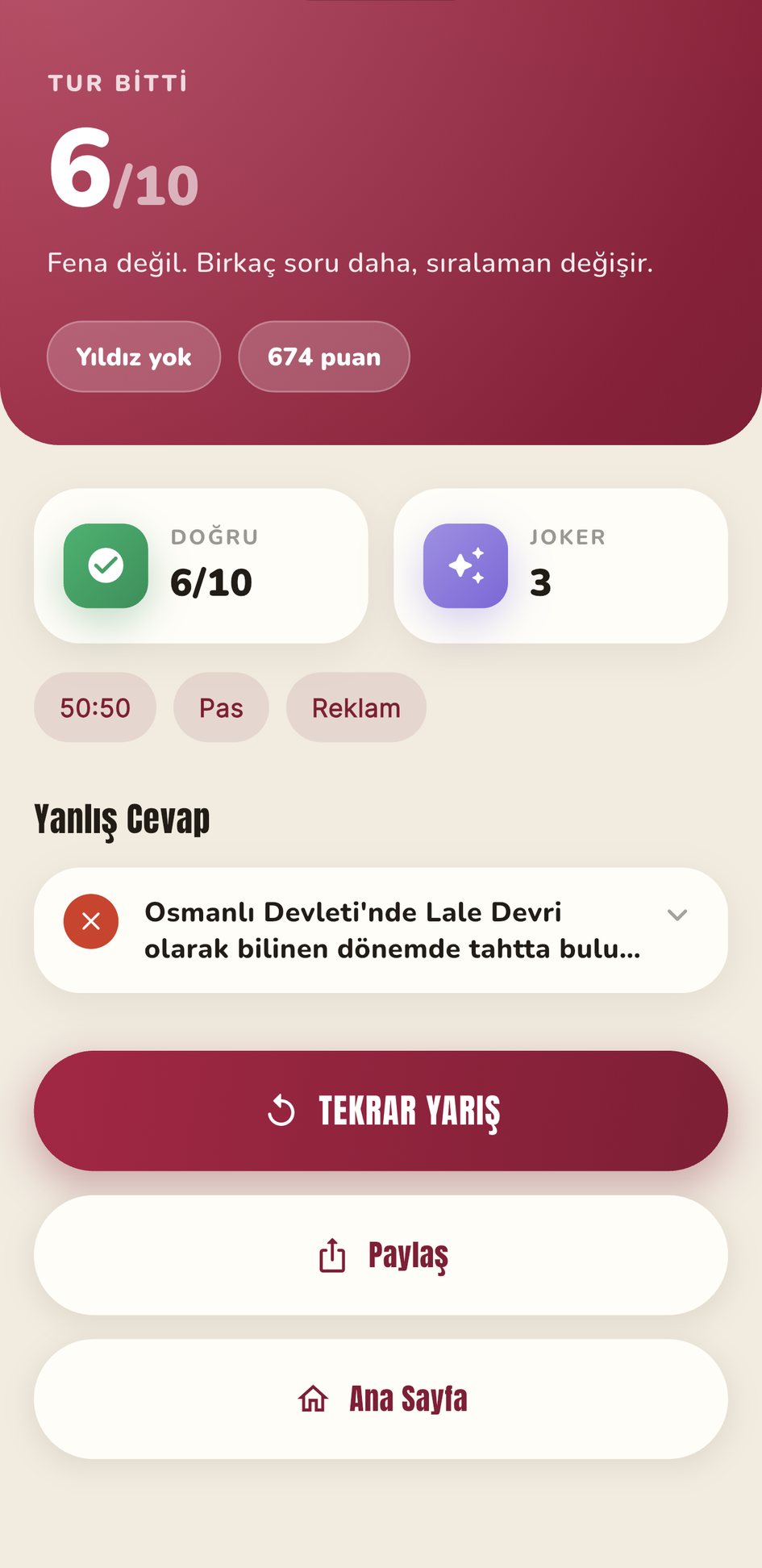 BilQ tur sonu özeti